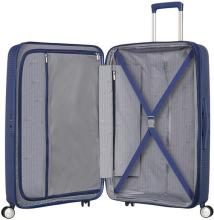 erweiterbarer Reisetrolley Spinner M 67cm Midnight Navy American Tourister Soundbox