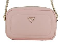 edle Crossovertasche mit Kette Sharma Guess leicht wattiert Peach Rosa