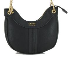 Schultertäschchen Damen Guess Kasinta Mini Black Messingkette 