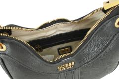 Schultertäschchen Damen Guess Kasinta Mini Black Messingkette 