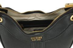 Schultertäschchen Damen Guess Kasinta Mini Black Messingkette 
