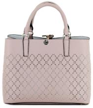 Guess Henkeltasche Amara Cutout Perforierung Bisquit Rosa Weiß 