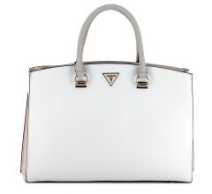 helle Henkeltasche zweifärbig Guess Alexie Büro White Multi Weiß Rosa Etuianhänger 