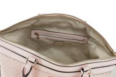 Guess Hassie Beuteltasche Powder Pink Pastellrosa glänzende Goldmetalle