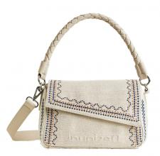 Überschlagtasche hellbeige Desigual Regasita Lino Phuket Mini Stickerei