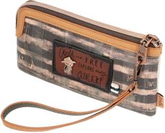 Geldtasche mit Kartenfächern Anekke The Forest beige braun Stickerei Lumberjack Elch