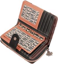 Geldbörse mit Etui schwarz bestickt Ahorn Anekke The Forest Wild Kanada