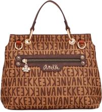Top Handle Bag Überschlag braun Logoprint bestickt Anekke Urban Eisbär Kanada