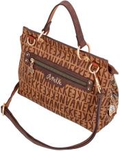 Top Handle Bag Überschlag braun Logoprint bestickt Anekke Urban Eisbär Kanada