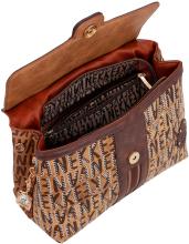 Top Handle Bag Überschlag braun Logoprint bestickt Anekke Urban Eisbär Kanada