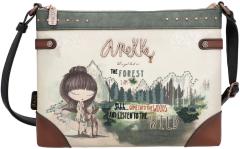 Anekke Umhängetasche Nieten The Forest Wälder Kanada beige braun Wildnis bestickt