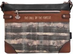 Anekke Umhängetasche Nieten The Forest Wälder Kanada beige braun Wildnis bestickt