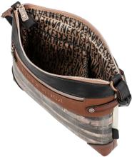 Anekke Umhängetasche Nieten The Forest Wälder Kanada beige braun Wildnis bestickt