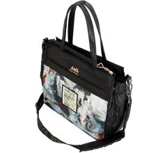 Henkeltasche Anekke Nature Woods schwarz Logoprint Kette recycled