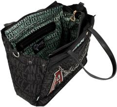 Henkeltasche Anekke Nature Woods schwarz Logoprint Kette recycled