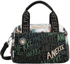 zweigeteilte Bowlingbag recycled Anekke Nature Woods Logoprint schwarz grün