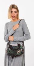 zweigeteilte Bowlingbag recycled Anekke Nature Woods Logoprint schwarz grün