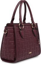 L.Credi gesteppte Handtasche Jutta Aubergine veganes Material