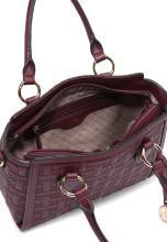 L.Credi gesteppte Handtasche Jutta Aubergine veganes Material