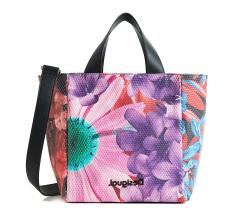 auffällige Henkeltasche Desigual Lacroix Purple Rain Valdivia Flechtoptik