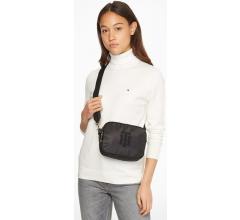 Nylon Crossovertasche Hilfiger Poppy schwarz Applique TH