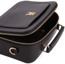 Iconic Tommy Hilfiger Damentasche Black Trunk Glattleder Imitat