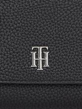 Damen Portmonee Tommy Hilfiger schwarz Silber Flap Element 