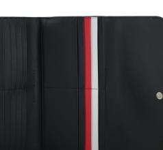 Damen Portmonee Tommy Hilfiger schwarz Silber Flap Element 