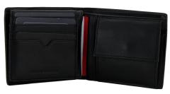 Herrenbrieftasche schwarz Glattleder Tommy Hilfiger Modern Leather CC Flap and Coin