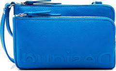 Desigual Schultertasche Mini Smartphone Half Logo Linda Azurblau 