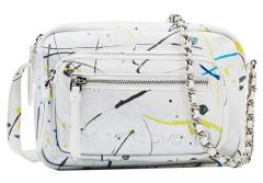 Camera Bag Desigual Silver Splat Cambridge Mini weiß Farbklekse 