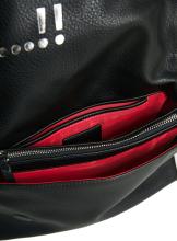 Desigual Crossovertasche Negro Half Logo Venecia Schwarz rote Details