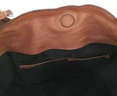 Svea New Lines Harbour Henkeltasche Rindsleder Cognac Anhänger