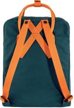 Artic Green Fjällräven Kanken Freizeitrucksack mit orangen Trägern