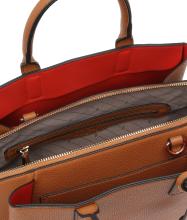 auffällige Kurzgrifftasche L.Credi Kira Cognac braun