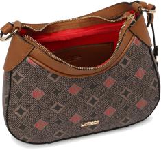 extravagante Schultertasche L.Credi Kiana Braun Mulsti Alloverprint vegan