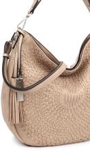 Suri Frey Schultertasche Ruby Flechtmuster Lighttaupe Quastenanhänger
