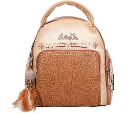 Anekke Damenrucksack Menire Tribe braun bunt Federanhänger Prägung