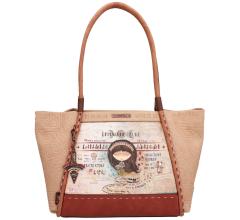 Shopper Menire Anekke Comic Print Indigen variable Form Braun