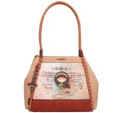 Shopper Menire Anekke Comic Print Indigen variable Form Braun
