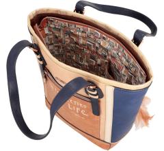 Henkeltasche Anekke Menire Tribe Blau gemustert Stecknieten bunt