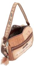 Anekke beige Handtasche Federn indigen Menire Tribe
