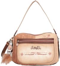 Anekke beige Handtasche Federn indigen Menire Tribe