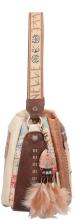Anekke beige Handtasche Federn indigen Menire Tribe