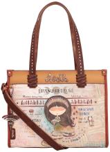 Kurzgrifftasche Braun  Anekke Menire indigen Pins