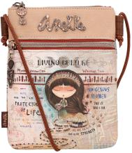 schmale Crossovertasche mit Kordel Anekke Menire Print Xikrin Stamm