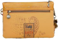 zweigeteilte Crossovertasche ockergelb Anekke Nature Pachamama Regenwald recycled
