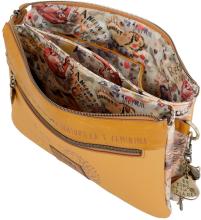 zweigeteilte Crossovertasche ockergelb Anekke Nature Pachamama Regenwald recycled