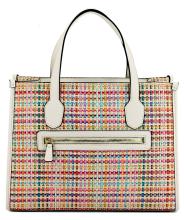 Guess Silvana Handtasche Dove Logo beige Alloverprint