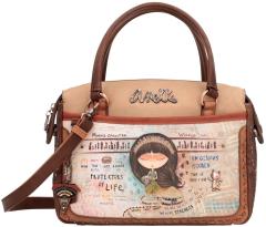 Anekke Menire Bowlingtasche braun bunt bestickt Regenwald
